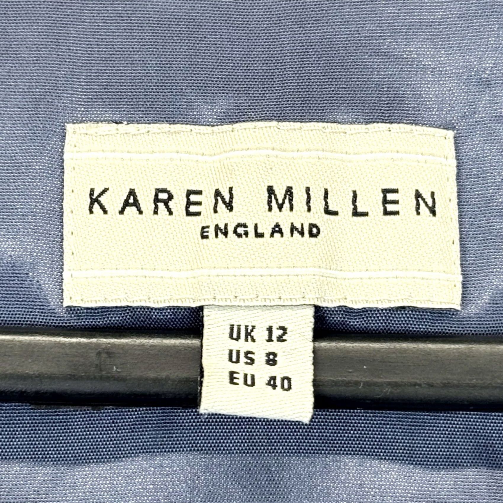 Karen Millen Karen Millen Blue Silver Polka Spot Belt Military Shirt Dress UK12 Midi Buttoned Silver Snap Size XL / US 12-14 / IT 48-50 - 7 Thumbnail