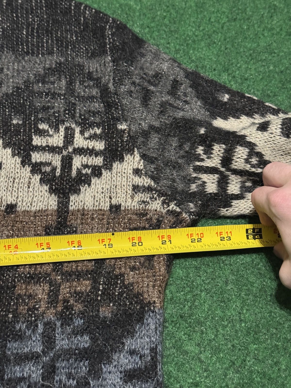 Puritan Puritan 60s Wool Mohair Fair Isle Earth Tone 1/4 Zip Sweater Size US S / EU 44-46 / 1 - 6 Thumbnail