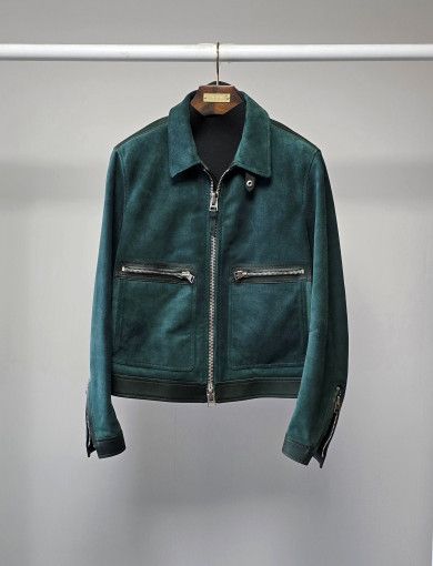 Tom Ford o1sm1stk0824 Suede Jacket in Dark Green Size US M / EU 48-50 / 2 - 1 Thumbnail