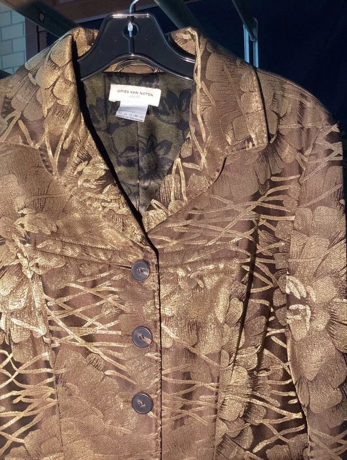 Dries Van Noten Dries van noten Gold silk suit jacket 2412-Nextarrow Size US XS / EU 42 / 0 - 3 Thumbnail