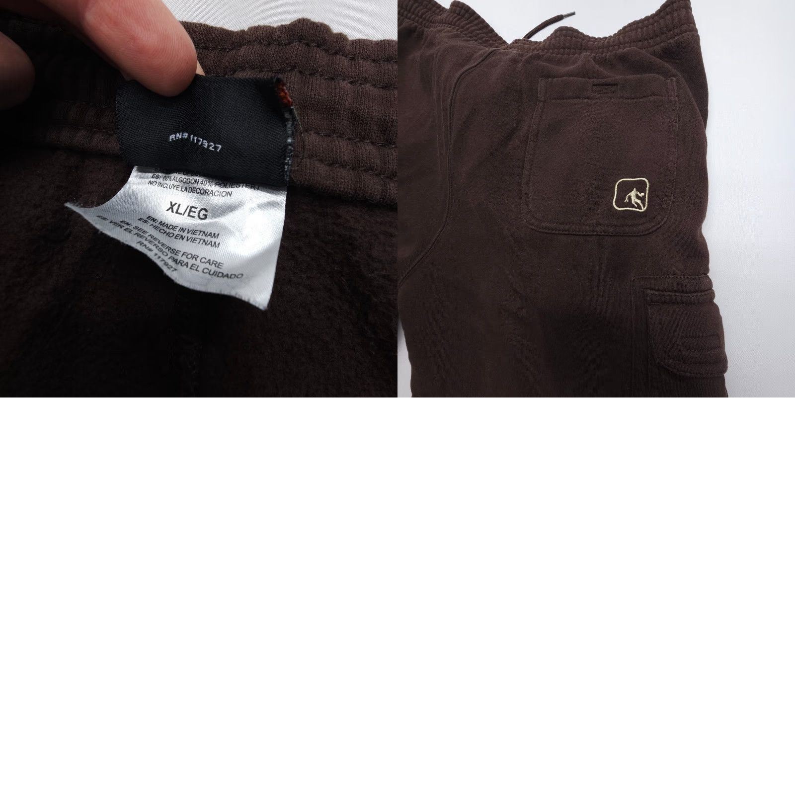Vintage VINTAGE AND1 Cargo Sweatpants Mens XL Brown - Relaxed Fit, Drawstring, Pockets, Fleece Cotton Blend, 28in Inseam, Hip Hop Sportswear Size US 36 / EU 52 - 8 Thumbnail