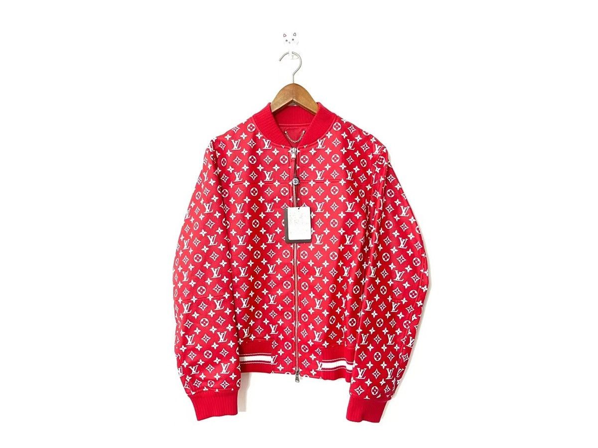 Louis vuitton supreme baseball jacket best sale