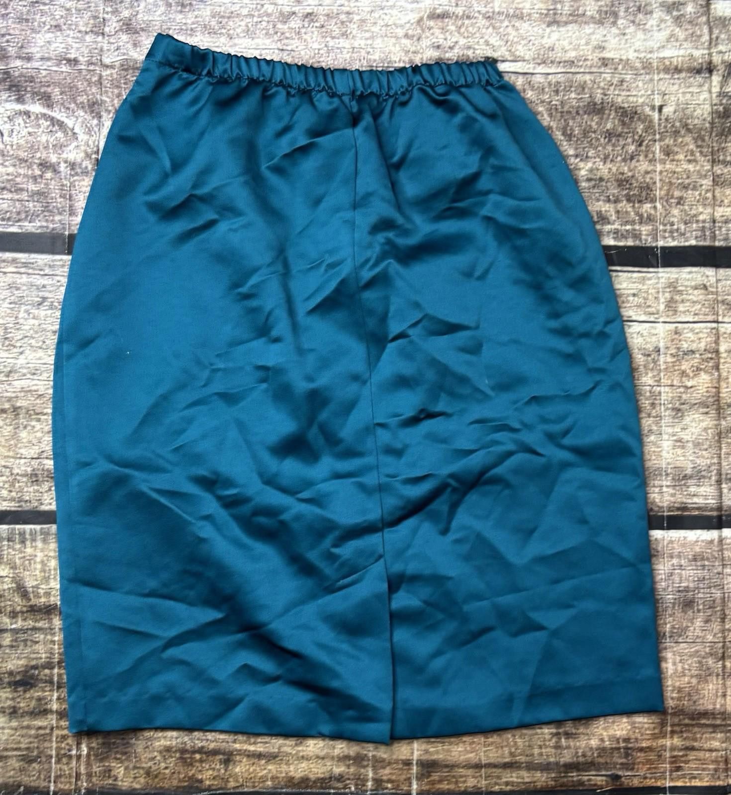 Le Grande Bleu (L.G.B.) VTG ISB Suit Set Womens Size 8 Jacket Skirt Satin Blue 80s Size M / US 6-8 / IT 42-44 - 5 Thumbnail