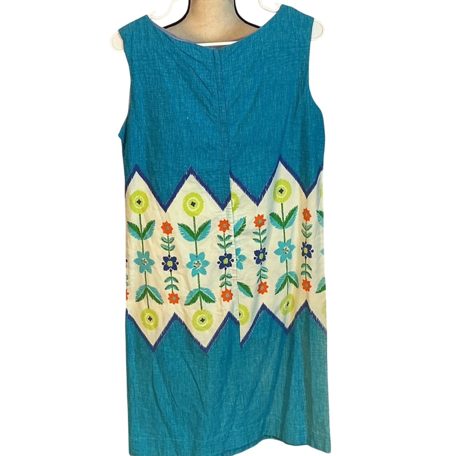 Handmade Handmade Retro Floral Shift Dress Boho Folk Style Size M / US 6-8 / IT 42-44 - 2 Thumbnail