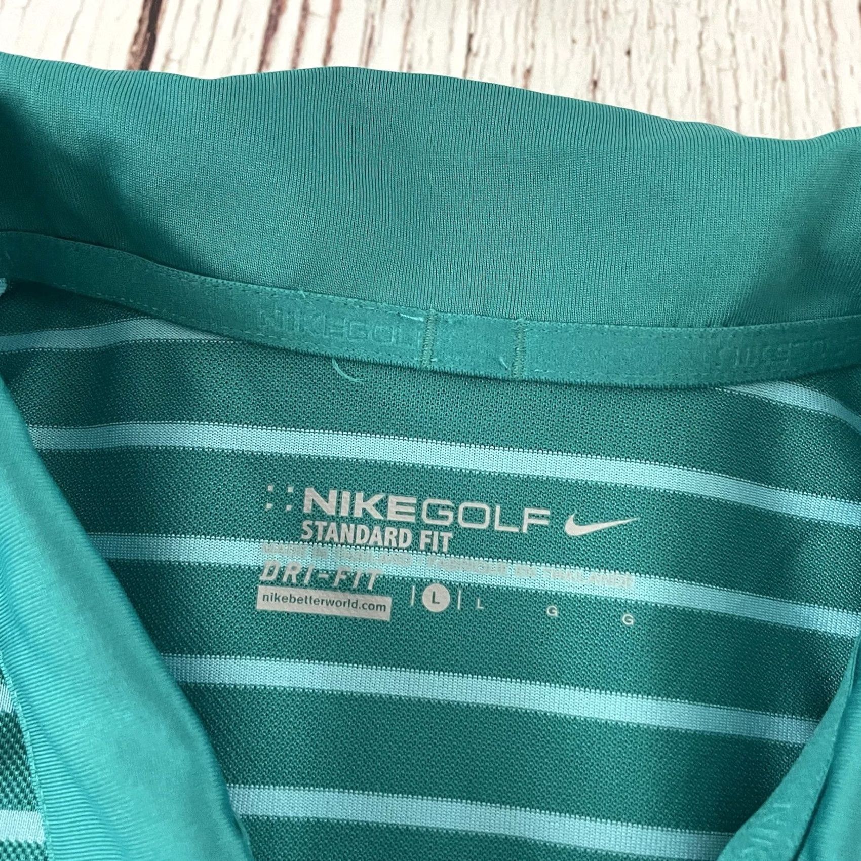Nike Nike Golf Striped Short Sleeve Oahu Polo Shirt Mens Large Green Size US L / EU 52-54 / 3 - 2 Thumbnail