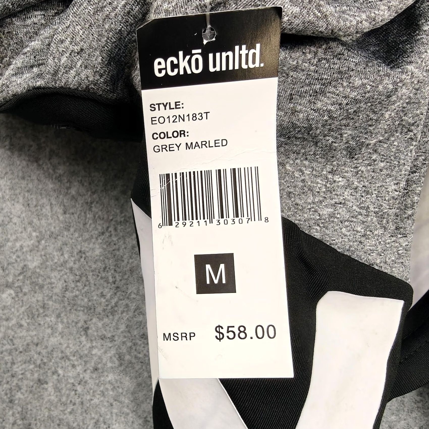 Ecko Unltd. Ecko Unltd Shorts Mens Medium Grey Marled Colorblock Athletic Zip Pockets Gym Size US 31 - 5 Thumbnail