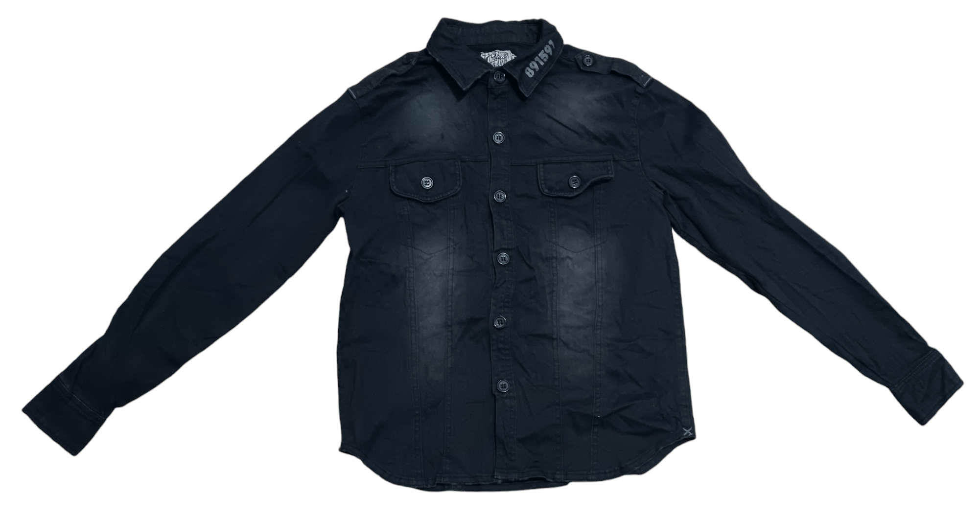 Japanese Brand black peace now button up bat collar shirt | Grailed