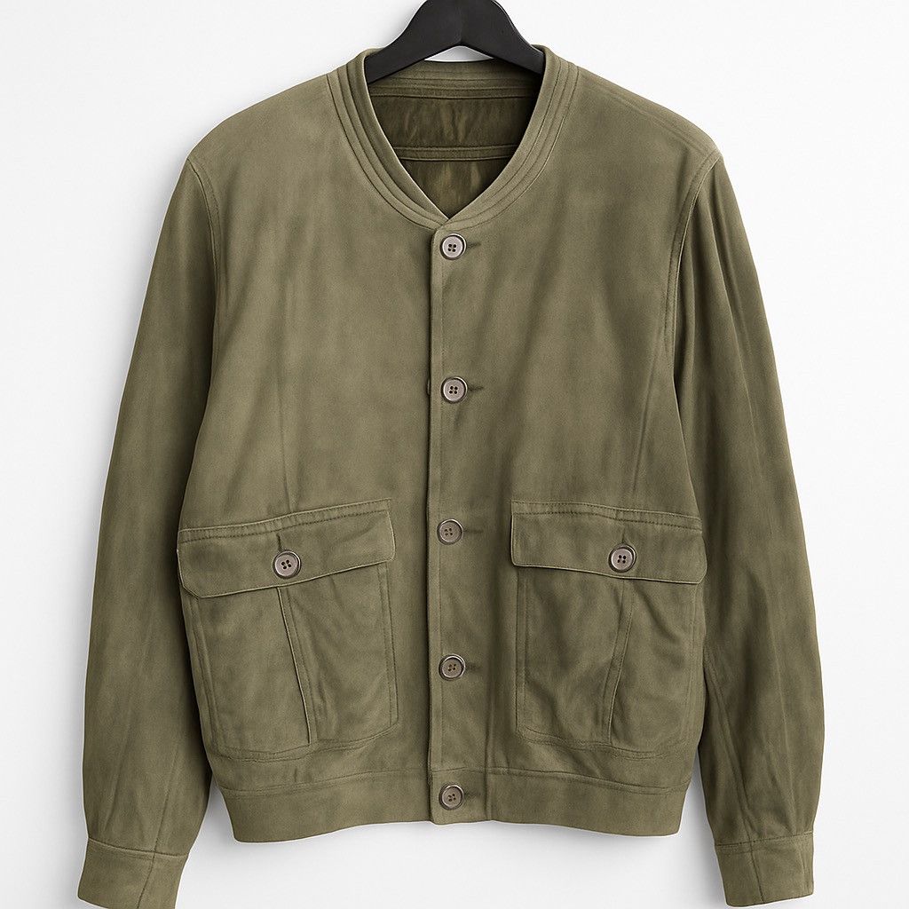 Vintage Bally Olive Green Military-Style Bomber Jacket - Men