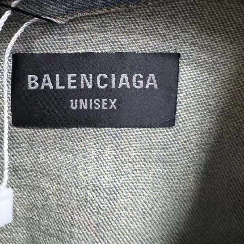 Balenciaga Balenciaga Yellow Logo Denim Jacket Size S-2505 Size US S / EU 44-46 / 1 - 7 Thumbnail