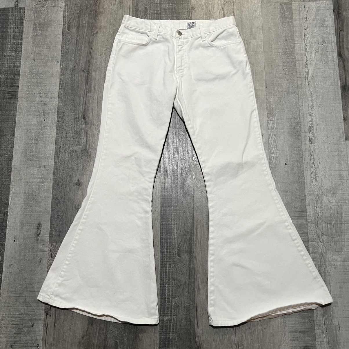 Vintage VTG Hot & The Gang White Super Flares Disco Hippie Pants Size 32" / US 10 / IT 46 - 1 Thumbnail