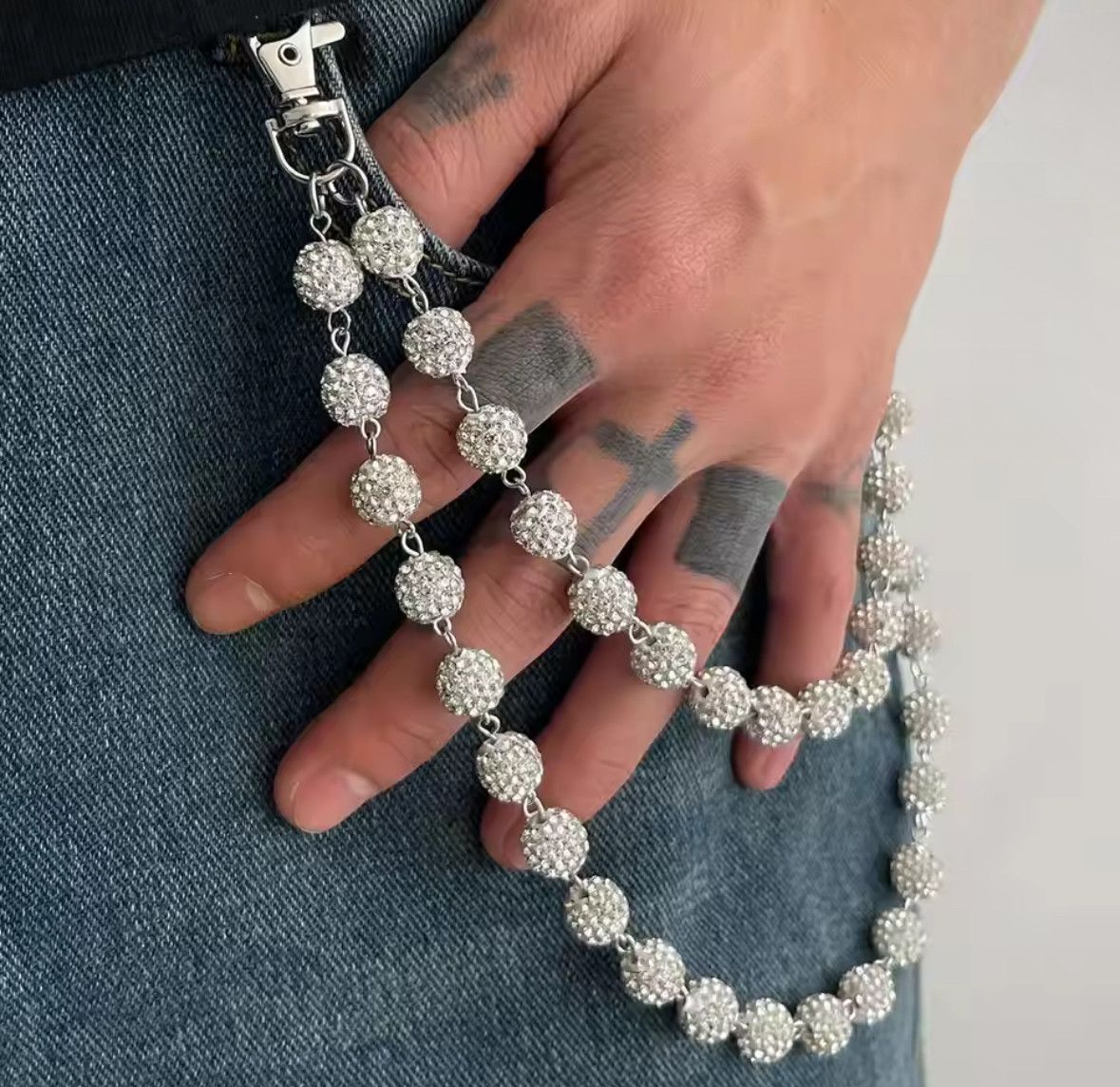 Other Exquisite Rhinestone Imite Pearl Keychain Wallet Belt Chain Size ONE SIZE - 3 Thumbnail