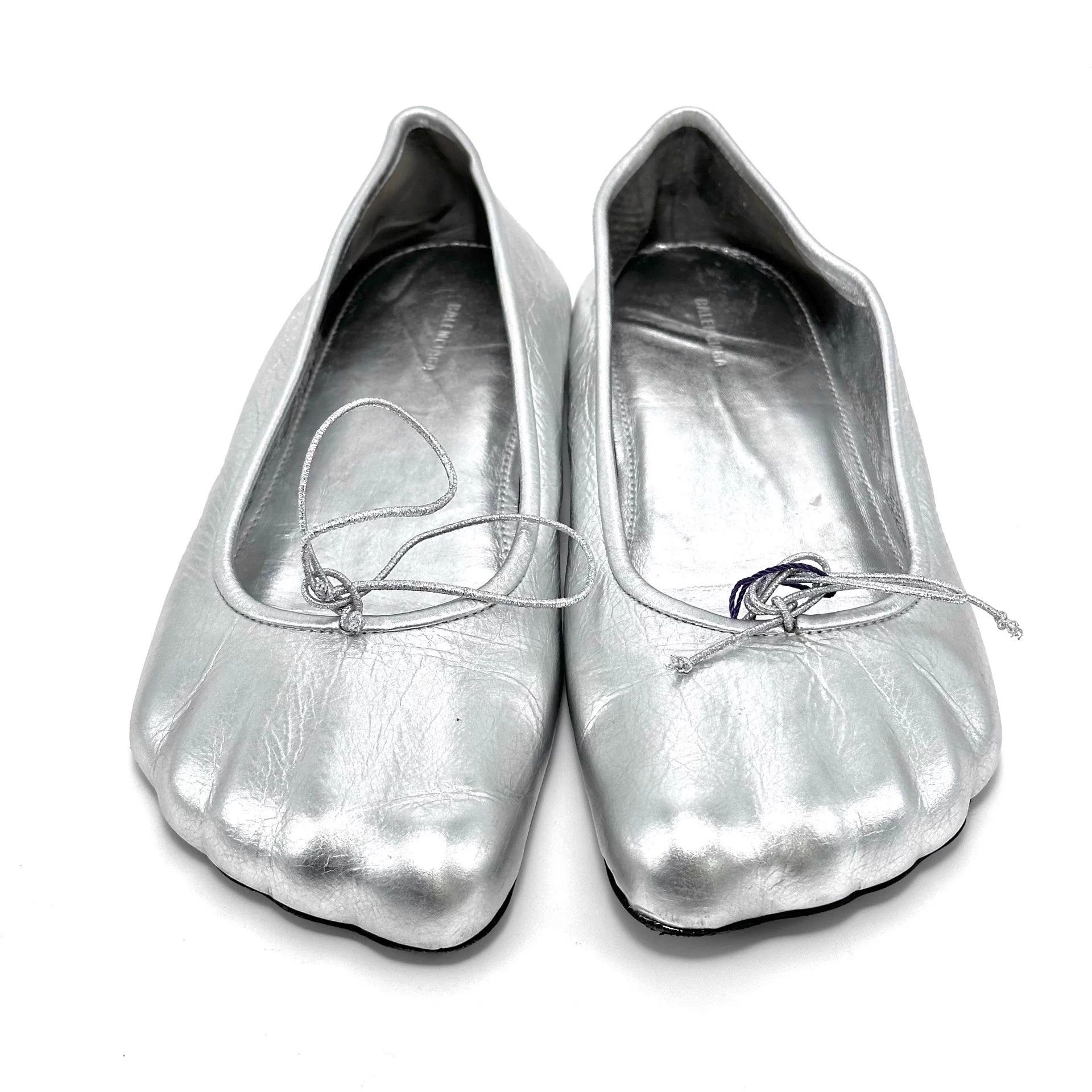 Balenciaga BALENCIAGA women's Silver Toe Ballet Flats 36.5 Size US 6 / IT 36 - 3 Thumbnail