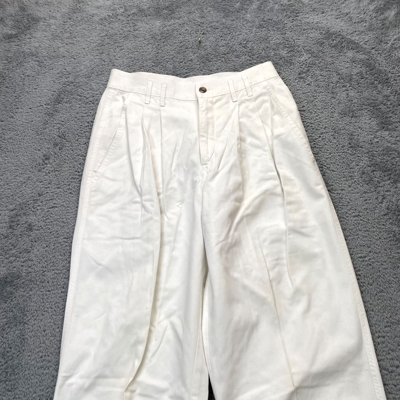 Dockers VINTAGE Dockers Pants Womens 10 White Chino Pleated Cotton Straight Leg Size 28" / US 6 / IT 42 - 5 Thumbnail
