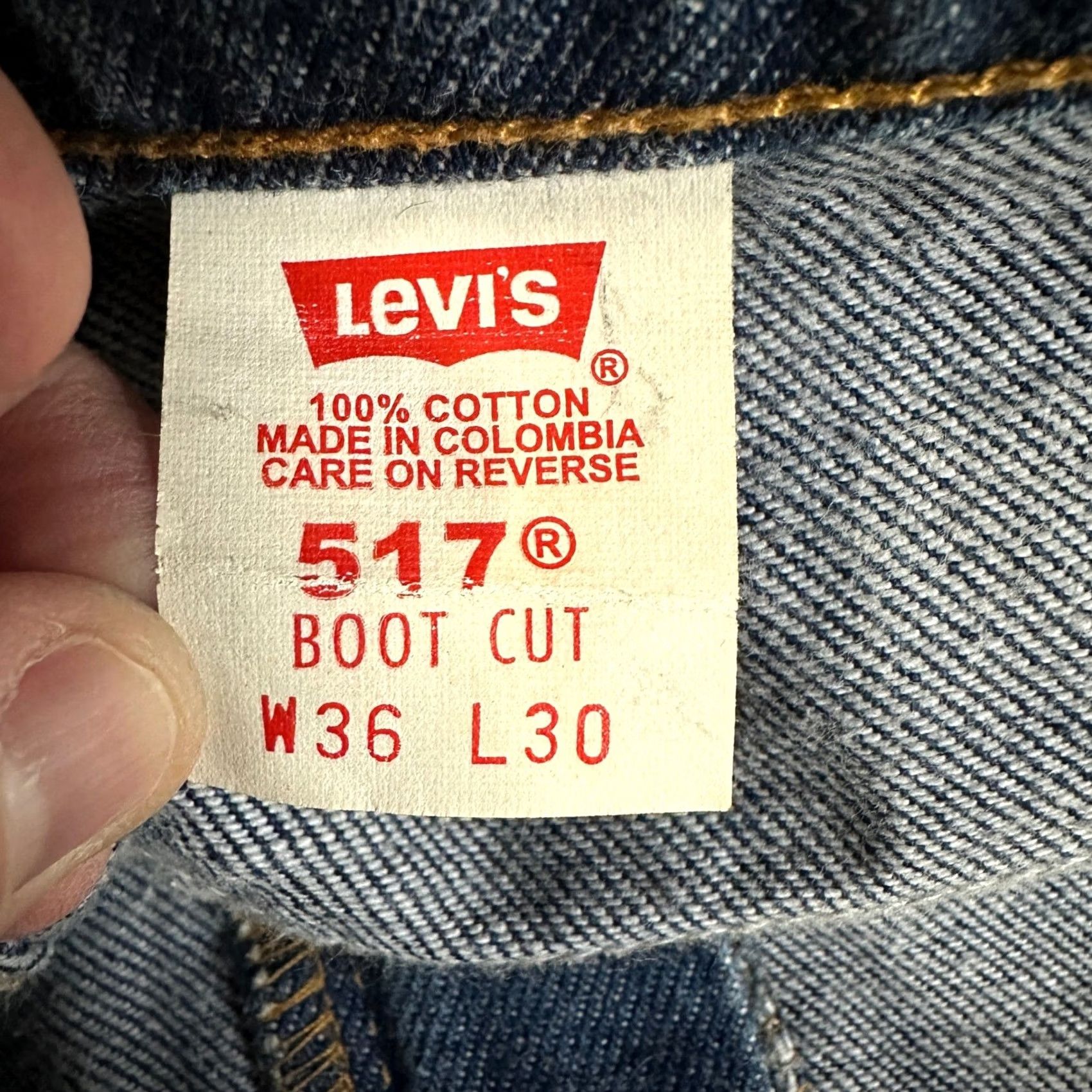 Levi's VINTAGE Levi's 517 Jeans Boot Cut 36 Mens Dark Blue Denim 5-Pocket Classic Fit EUC Size US 36 / EU 52 - 4 Thumbnail