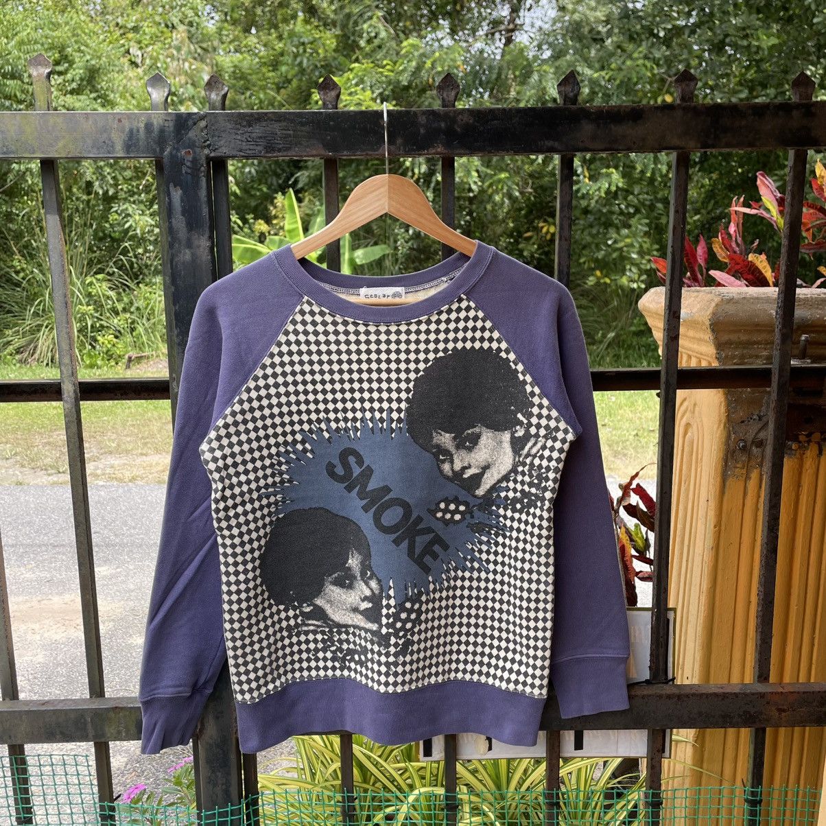 Japanese Brand 🔥🇯🇵Scolar Checkerd Pop Art Smoke Design Sweatshirts Size US XS / EU 42 / 0 - 1 Thumbnail