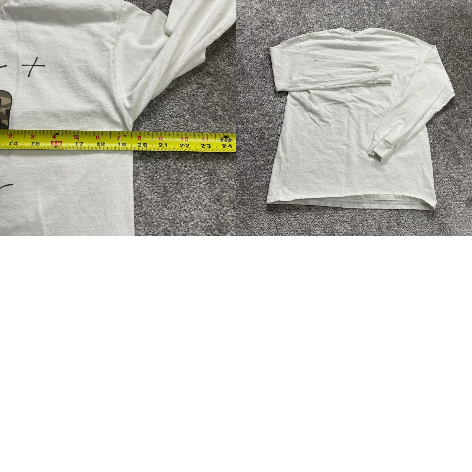 Gildan Gildan Ultra Cotton Shirt Women Medium White Long Sleeve Rose Pattern Womens Size M / US 6-8 / IT 42-44 - 8 Thumbnail