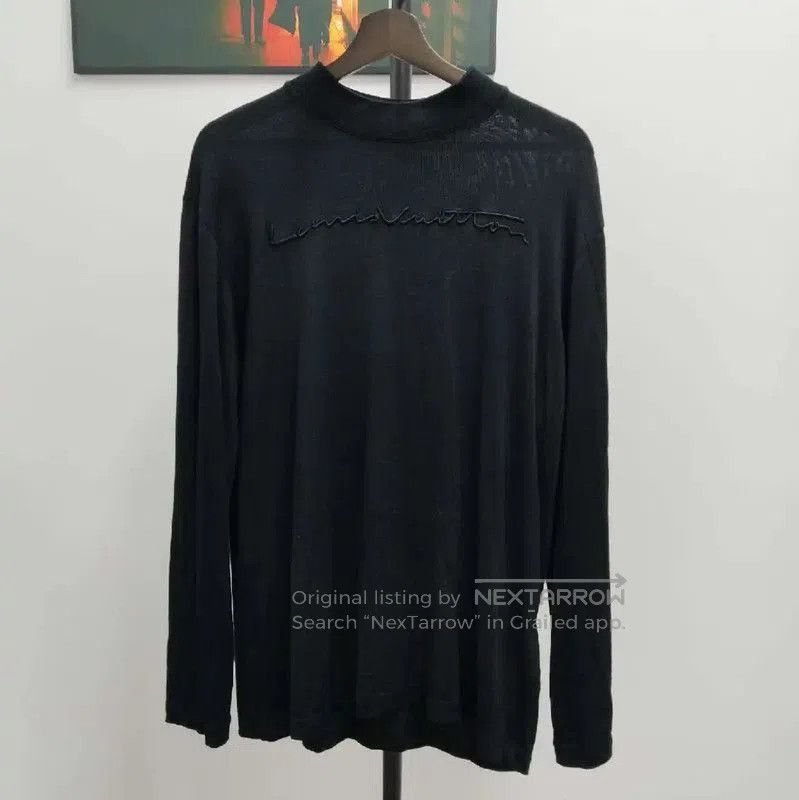Louis Vuitton Louis Vuitton Black Cotton Blend Knit Jumper . Size US XXL / EU 58 / 5 - 2 Thumbnail