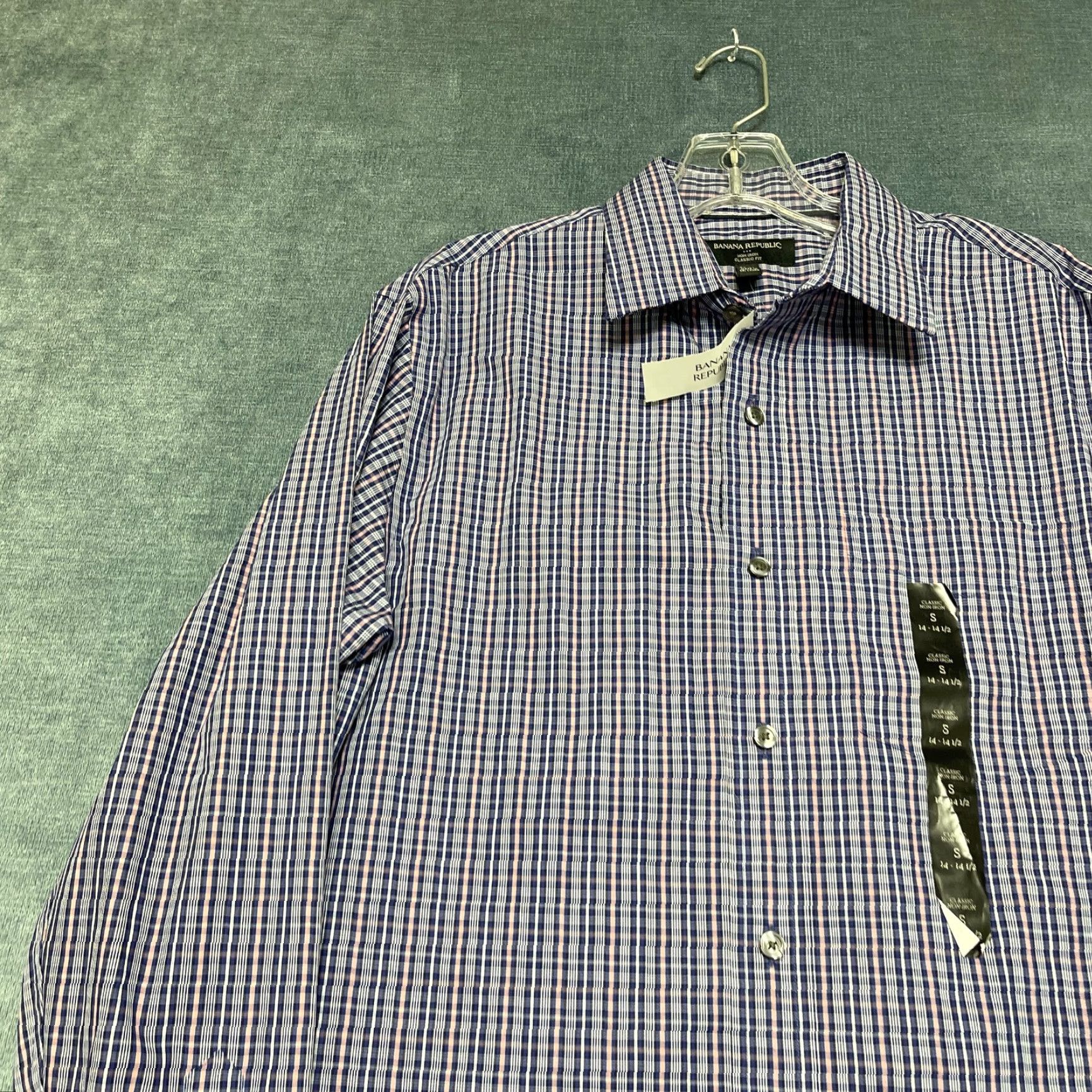Banana Republic Banana Republic Dress Shirt Mens Small 14-14.5 Multi Plaid Non Iron Classic Fit Shirt Size 36R - 4 Thumbnail