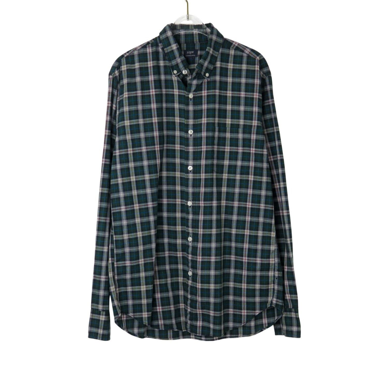 J.Crew J. Crew Heathered Cotton Green Plaid Button Down Shirt Med Size US M / EU 48-50 / 2 - 6 Thumbnail