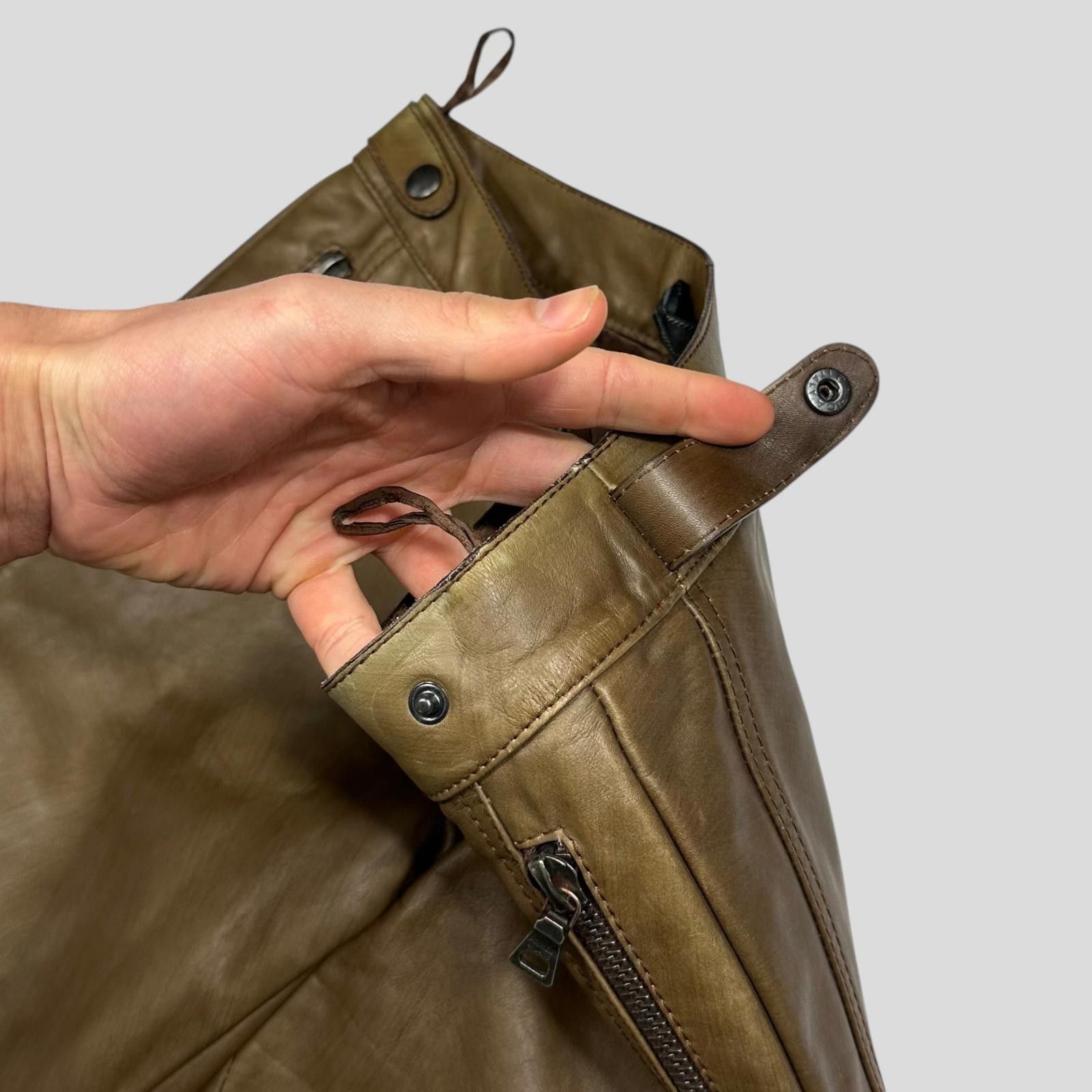 Prada Prada Milano 00’s Khaki Brown Leather Moto Trousers - IT40 Size 27" / US 4 / IT 40 - 7 Thumbnail