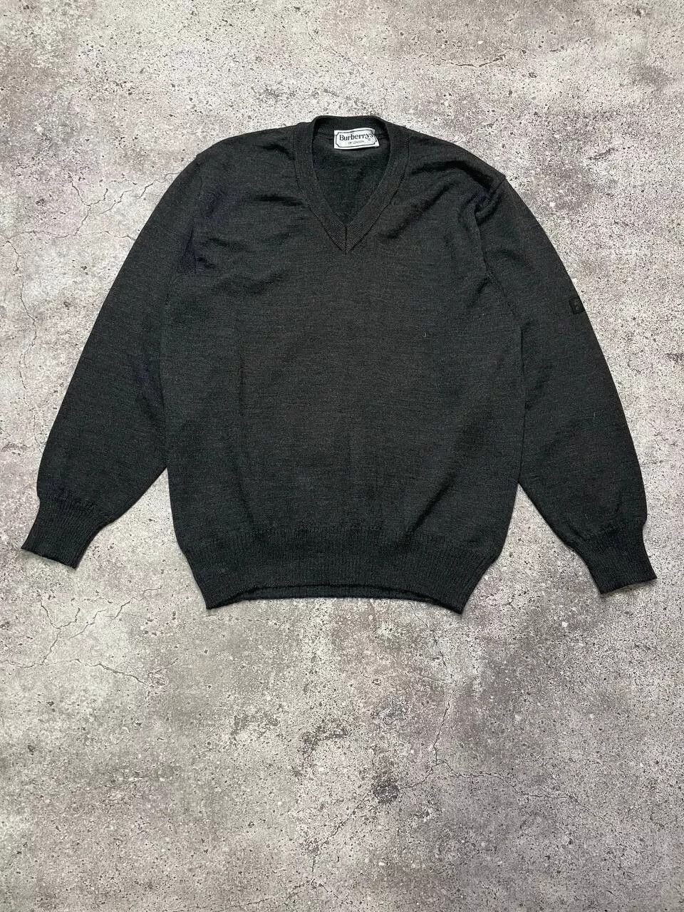 Burberry Vintage Burberrys of London Wool Sweater Black Knit Jumper M Size US M / EU 48-50 / 2 - 1 Thumbnail