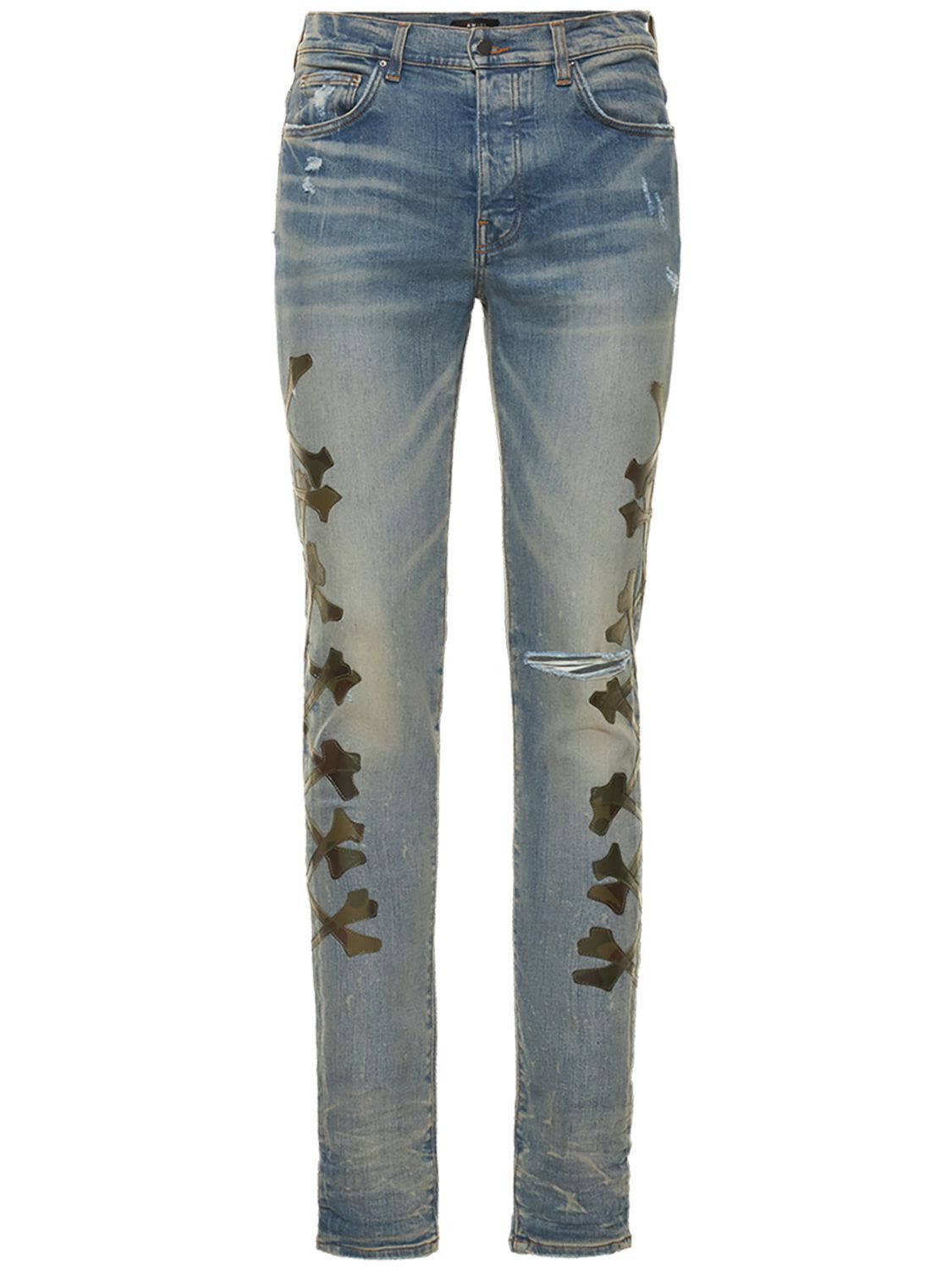 Amiri o1mle0426 Camo Bones Jeans in Clay Indigo Blue Size US 36 / EU 52 - 1 Thumbnail
