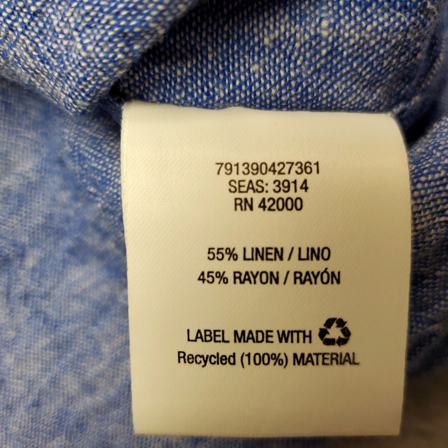 Vintage VINTAGE David Taylor Shirt Men XL Blue Linen Rayon Blend Short Sleeve Button Up Size US XL / EU 56 / 4 - 5 Thumbnail