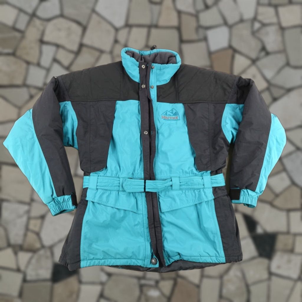 Marmot VINTAGE Marmot Jacket Mens Large Blue Black Primaloft GTX 2 Ply Belted Ski Coat Size US L / EU 52-54 / 3 - 1 Thumbnail