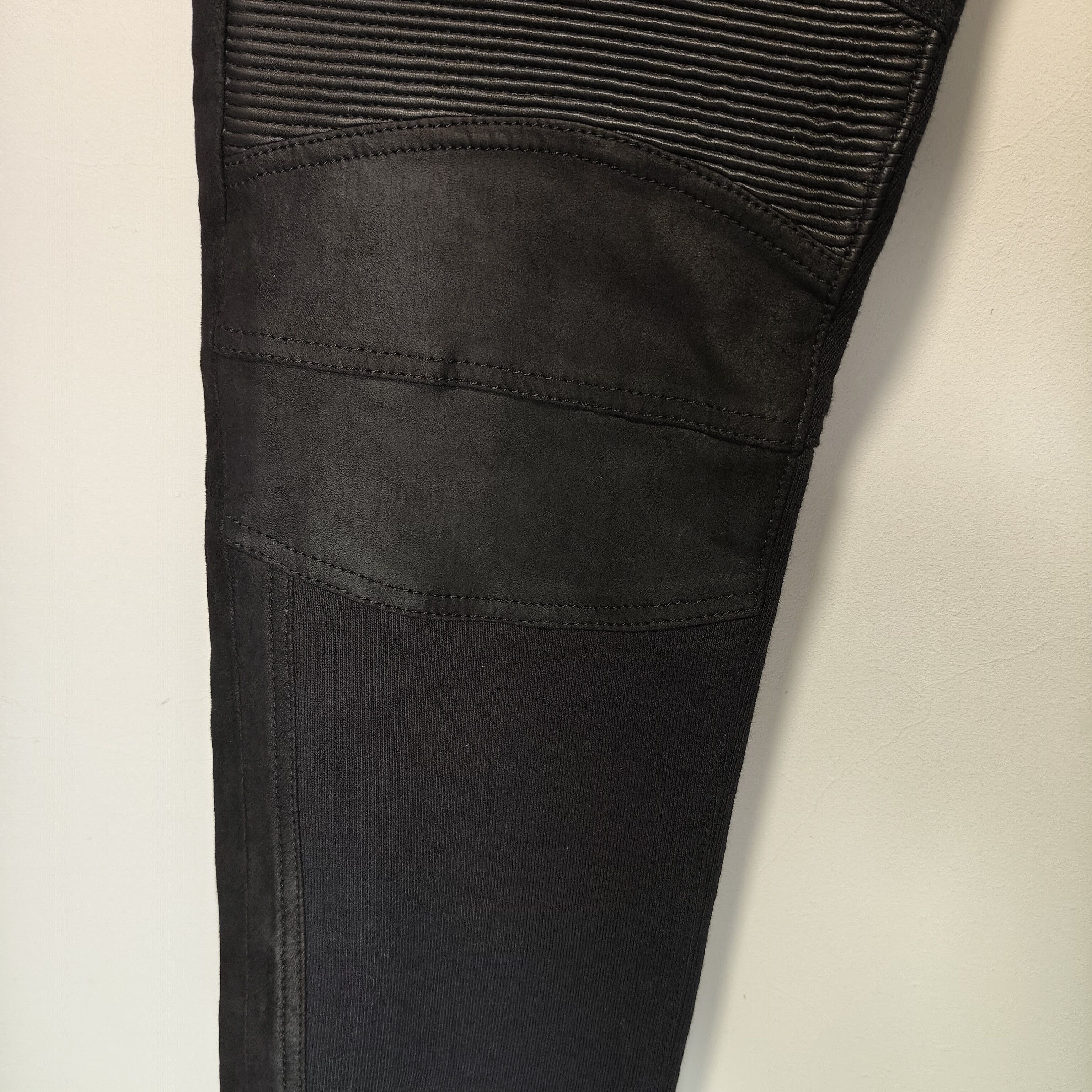 Balmain Leather and cotton biker sweatpants Size US 32 / EU 48 - 7 Thumbnail