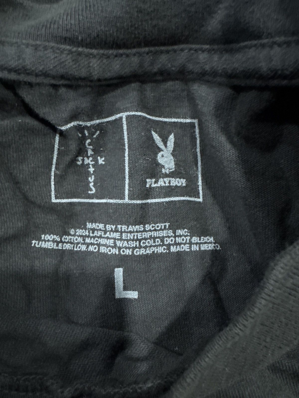 Playboy Travis Scott Black Playboy Bunny T-Shirt complexcon Size US L / EU 52-54 / 3 - 3 Thumbnail