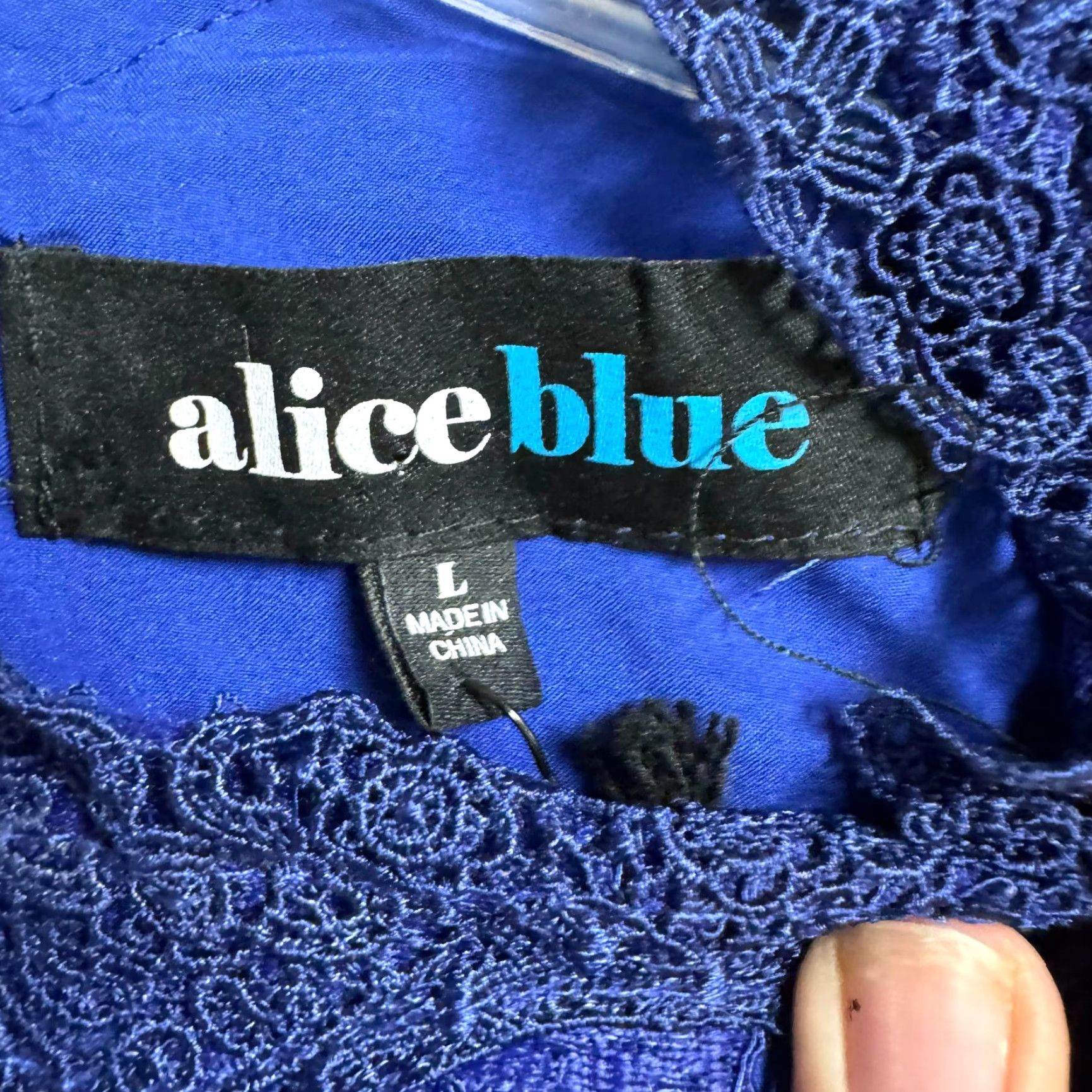Vintage Alice Blue Blouse L Romantic Lace Floral Lined Whimsigoth Fairy Grunge Boho Chic Shirt Women Long Sleeve Purple with blue lining Size L / US 10 / IT 46 - 3 Thumbnail