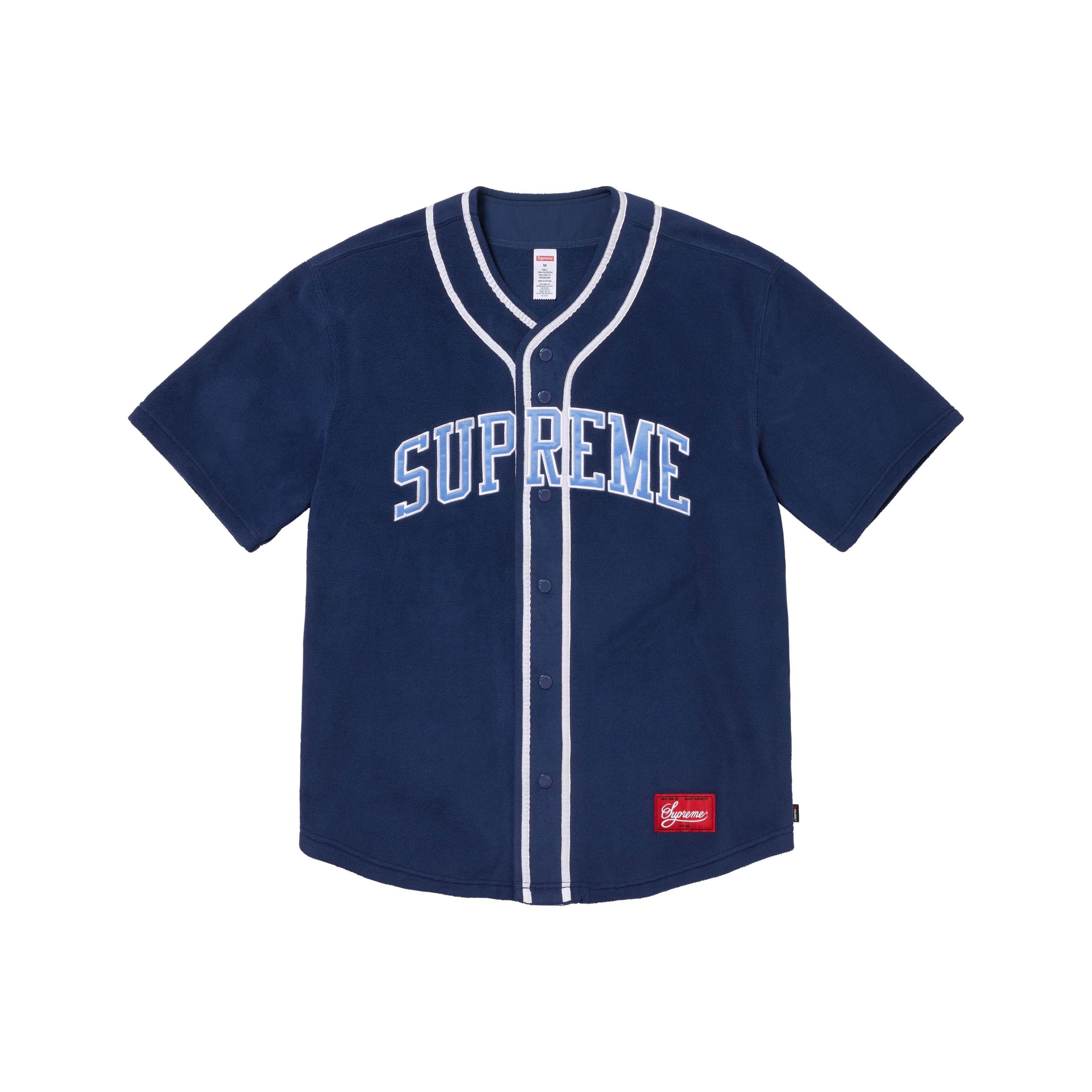 Supreme Supreme Polartec Baseball Jersey Navy Size S Size US S / EU 44-46 / 1 - 1 Thumbnail