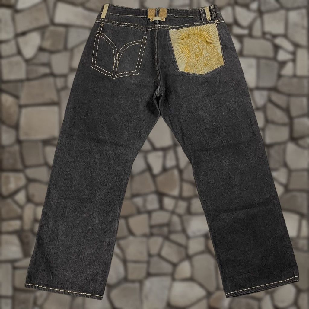Coogi VINTAGE COOGI 90s EMBROIDERED VIRGIN MARY BLACK DENIM JEANS 40X34 MENS Size US 40 / EU 56 - 1 Thumbnail