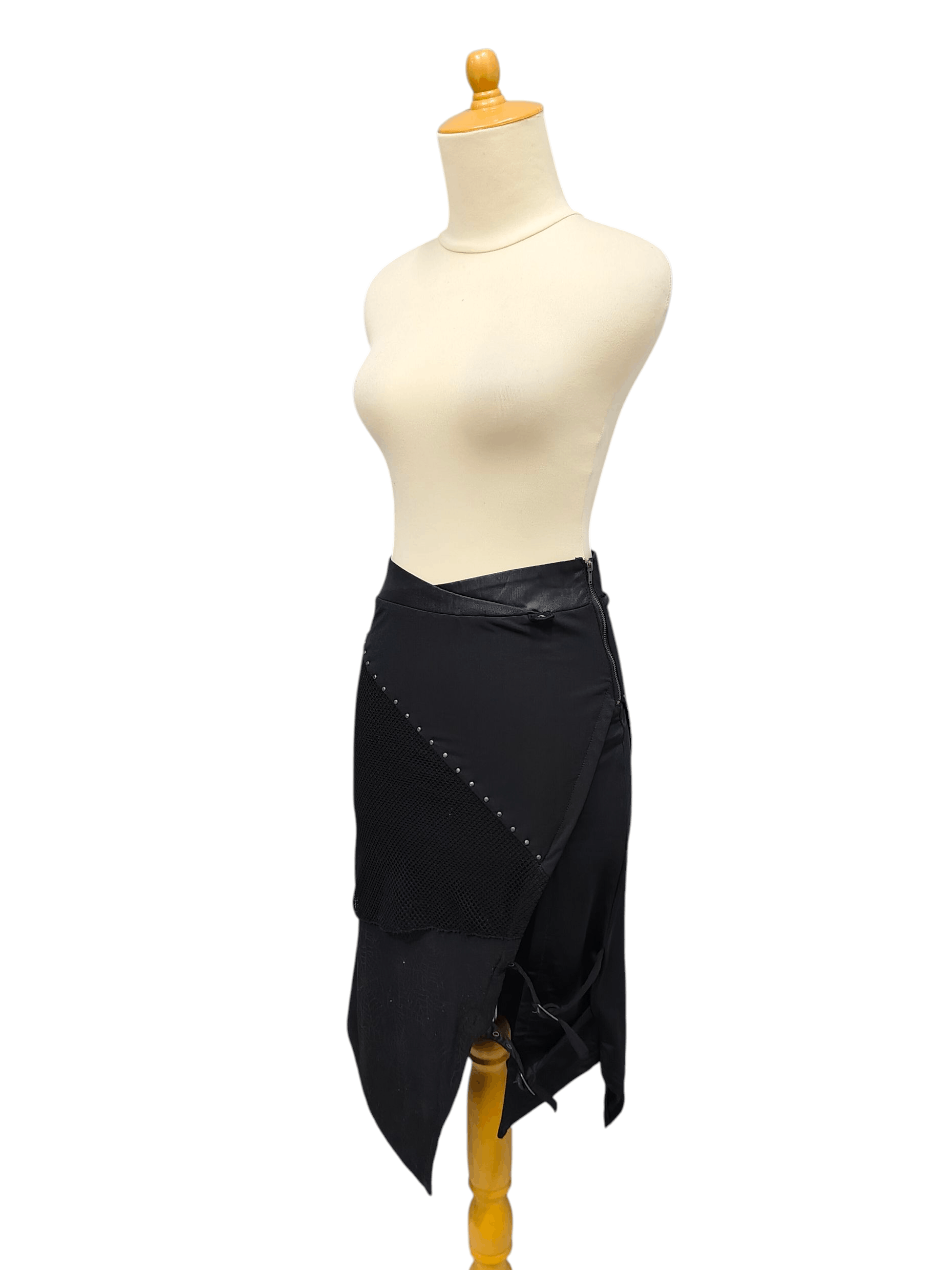 Seditionaries ❤️‍🔥Ozz On 🇯🇵 Asymmetric Gothic Mesh Stud Vkei Skirt Size 29" - 6 Thumbnail