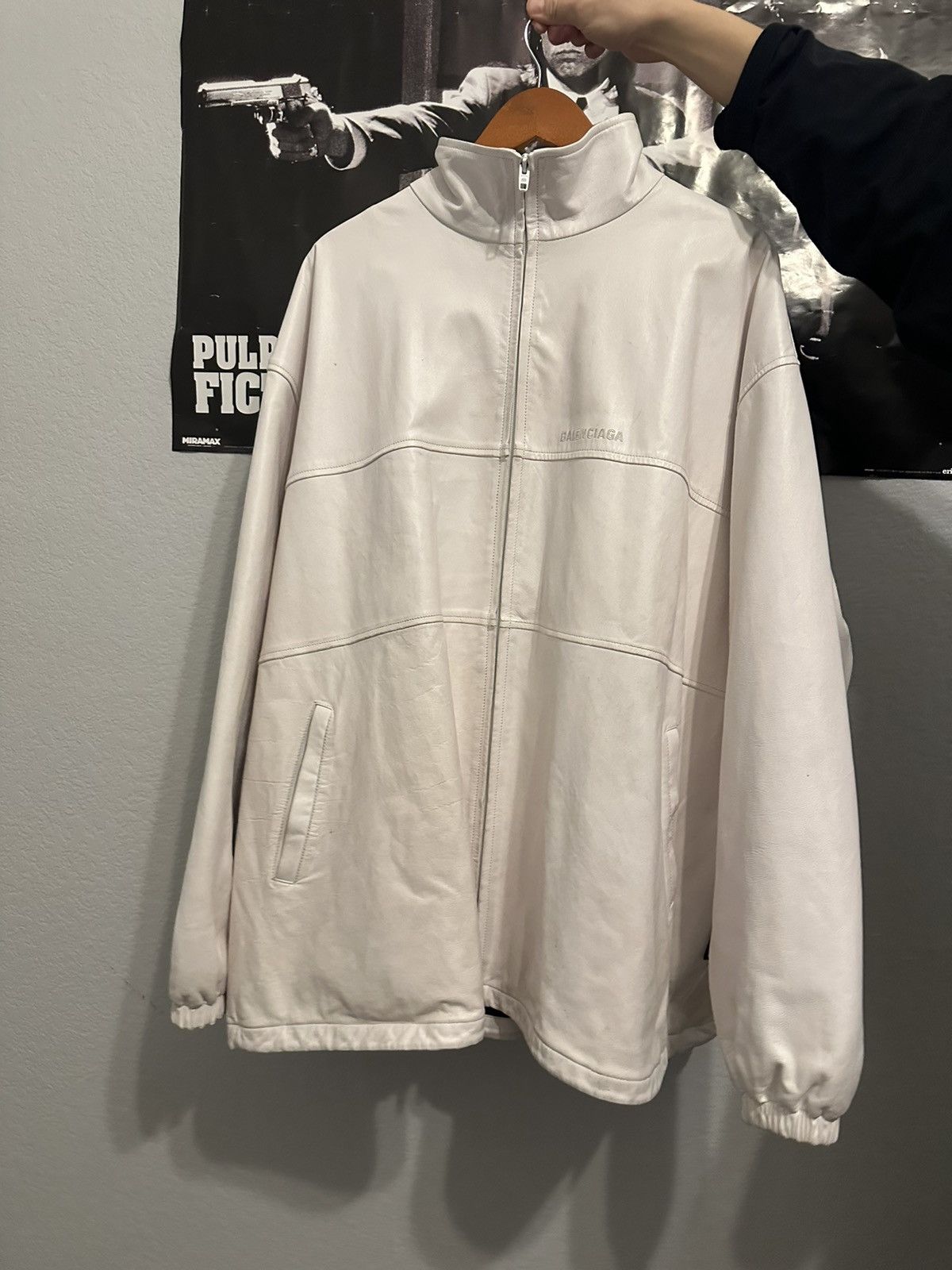 Balenciaga Balenciaga white leather jacket Size US XL / EU 56 / 4 - 4 Thumbnail