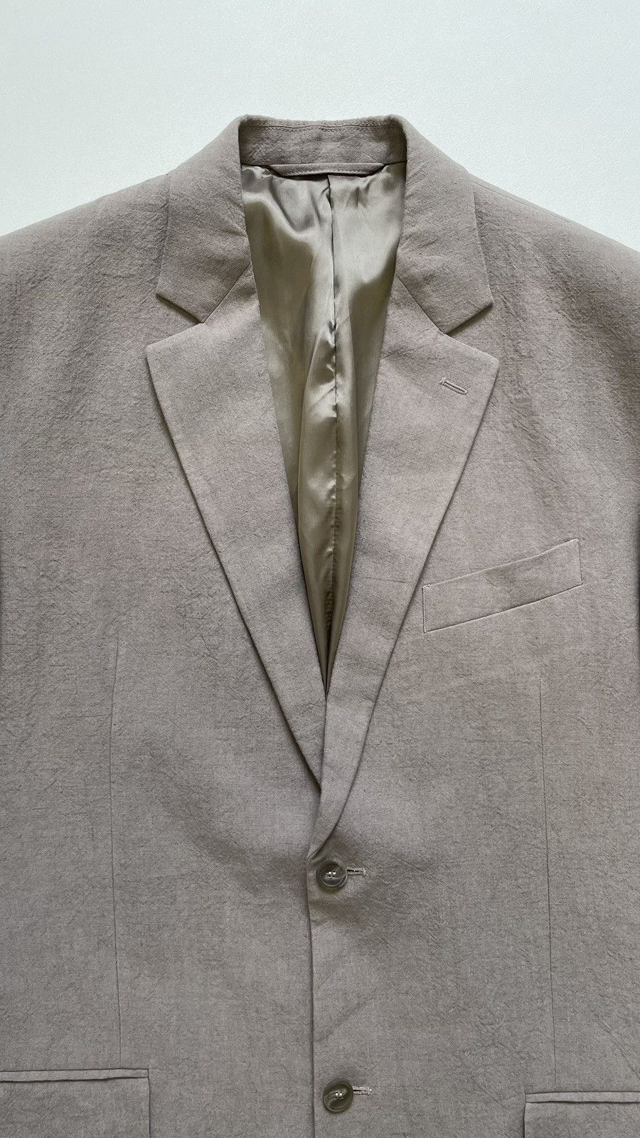 Balenciaga Light Grey Linen Oversized Blazer Size 38R - 3 Thumbnail