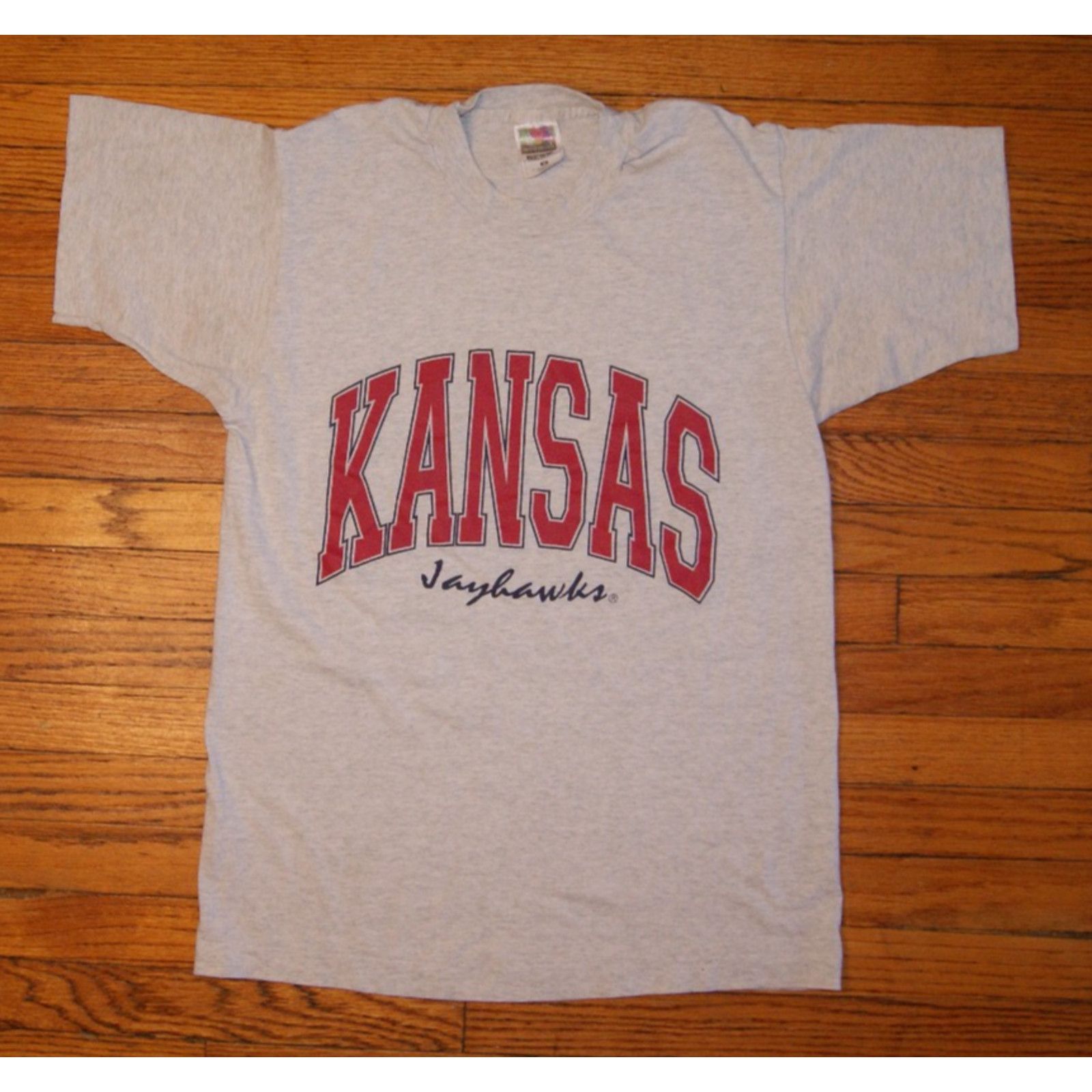 Fruit Of The Loom VTG KANSAS Jayhawks M TShirt Single Stitch USA Made Spell Size US M / EU 48-50 / 2 - 1 Thumbnail