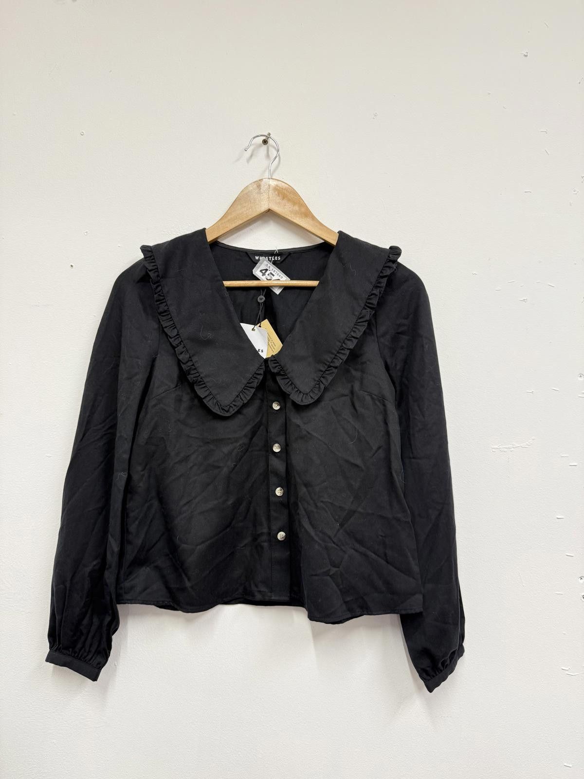 Whistles Whistles Oversized Collar Detail Top UK4 EU32 US0 Black Size XS / US 0-2 / IT 36-38 - 1 Thumbnail