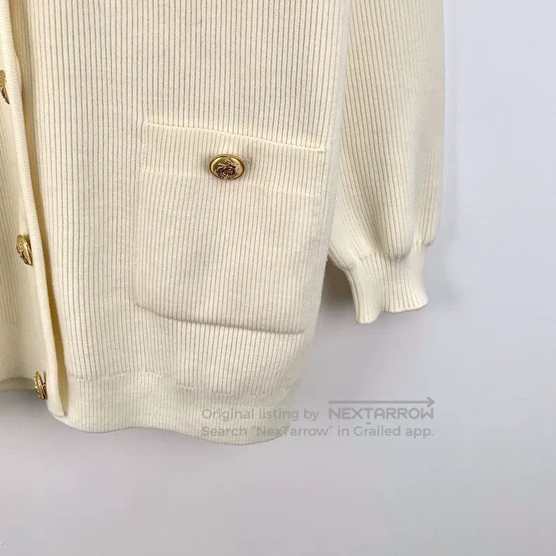Gucci Gucci Beige logo embroidered wool V-neck single-breasted l Size XXS / US 00 / IT 34 - 4 Thumbnail