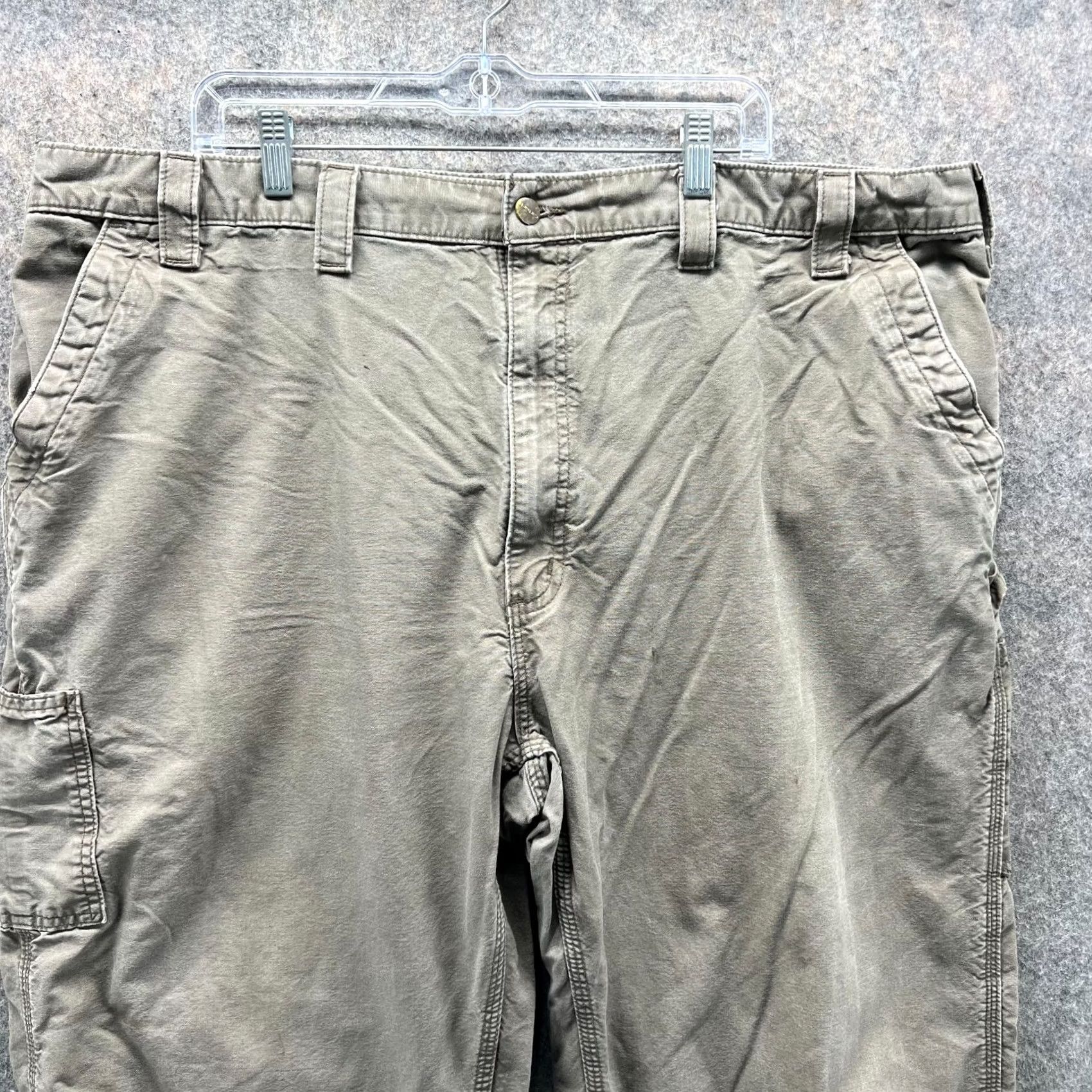 Carhartt VINTAGE? No — Carhartt Pants Men 46x30 Khaki Beige Canvas B151 LBR Cargo Pocket Straight Front Regular Waist 46in Cotton Workwear Accessories Temporis Size US 30 / EU 46 - 3 Thumbnail