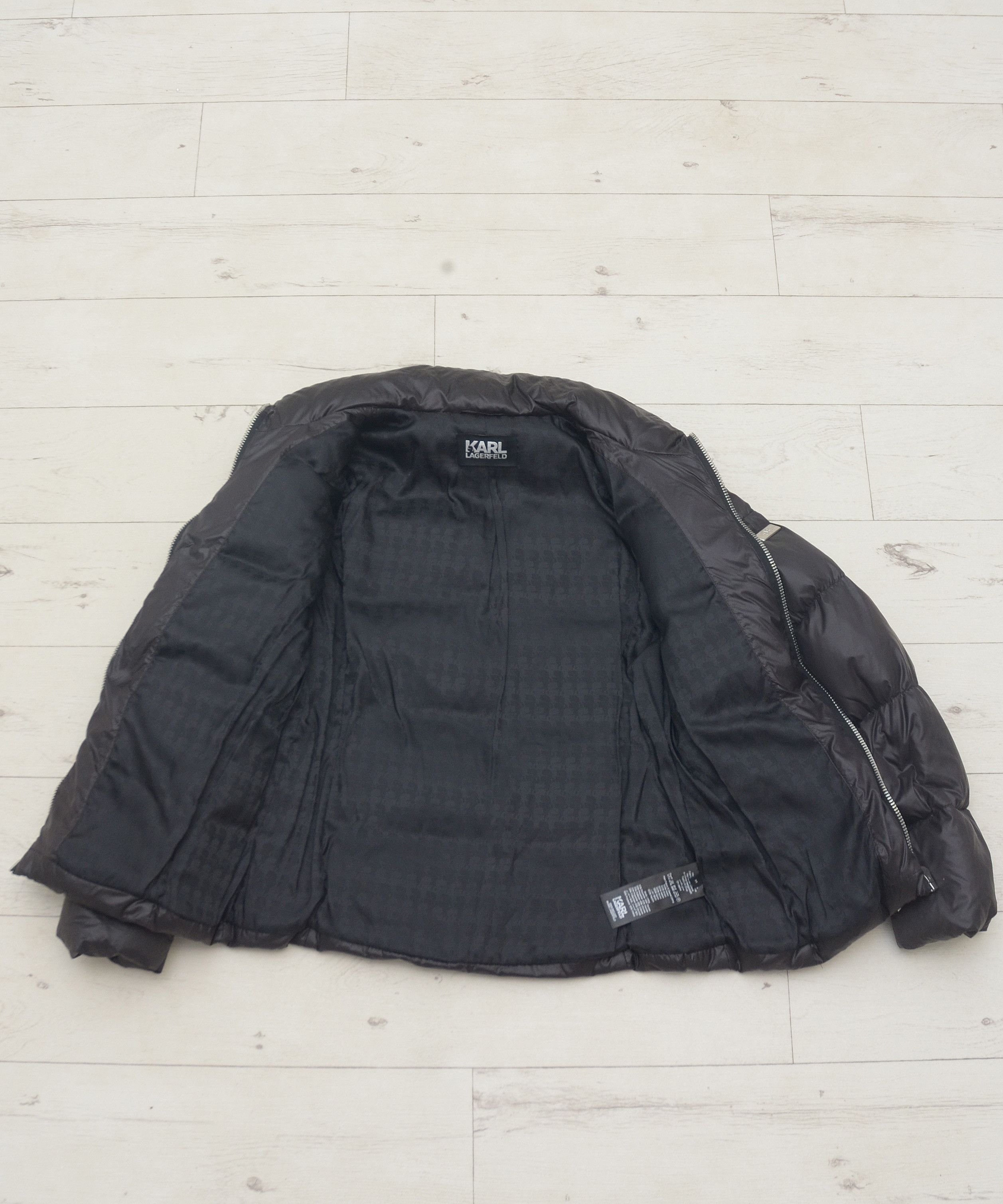 Karl Lagerfeld Karl Lagergeld Puffer Black Down Jacket Size M / US 6-8 / IT 42-44 - 8 Thumbnail