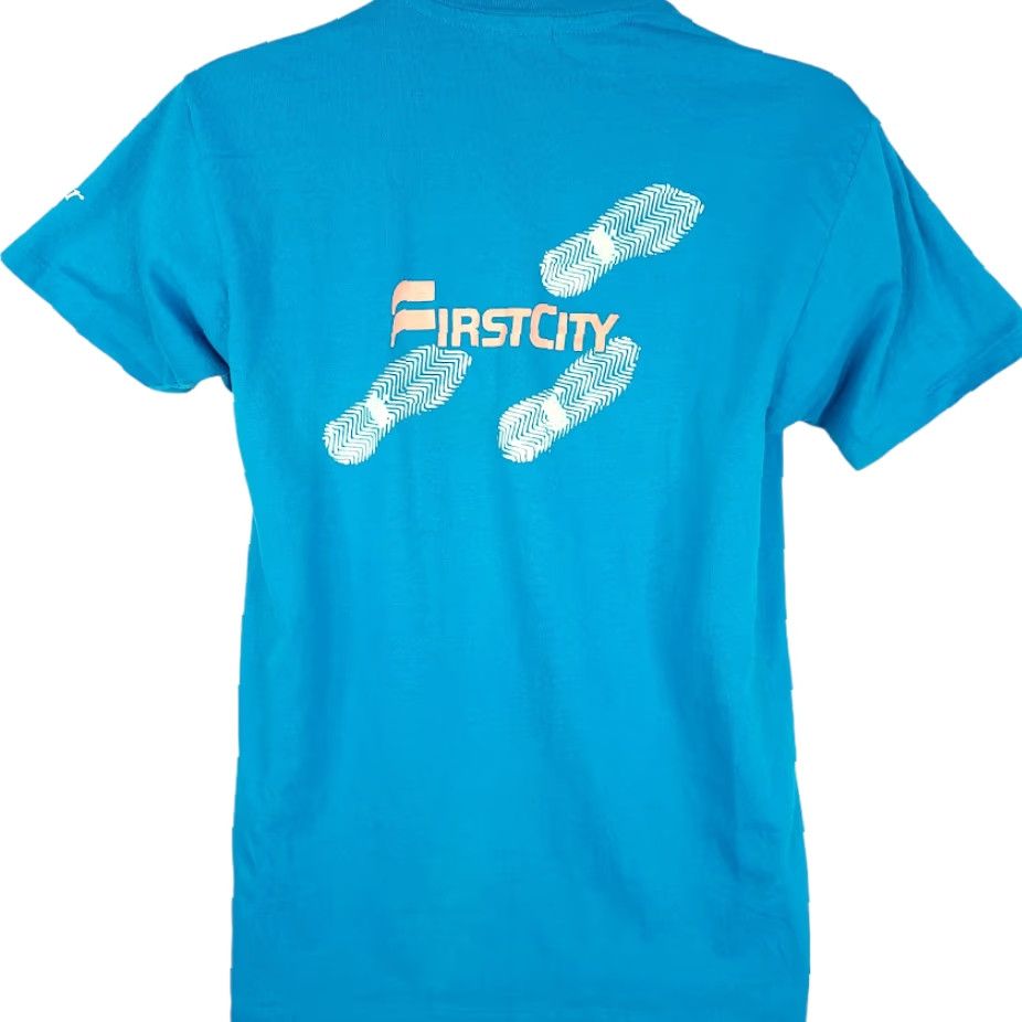Hanes VINTAGE Hanes T-Shirt Mens Size M Blue Bayou City Fun Run 80s 1985 Houston Made In USA Running Race Theme Size US M / EU 48-50 / 2 - 5 Thumbnail