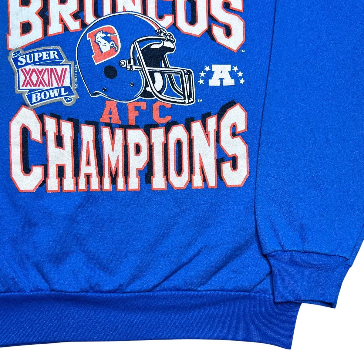 NFL × Vintage 1989 NFL Denver Broncos AFC Champions Pullover Sweatshirt Size US M / EU 48-50 / 2 - 17 Thumbnail