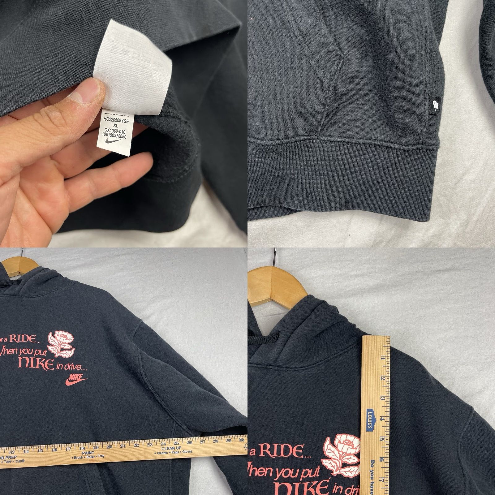 Nike VINTAGE Nike Sweatshirt Mens XL Black Sportswear Hoodie Open Concept DX1069-010 Size US XL / EU 56 / 4 - 8 Thumbnail