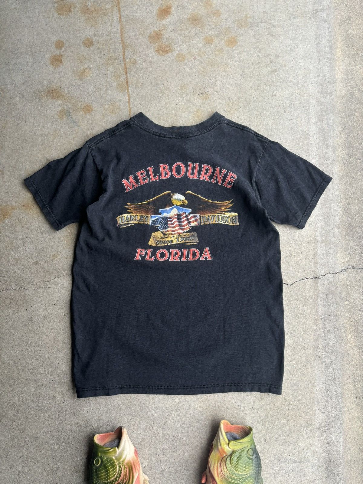 Harley Davidson × Vintage Crazy Vintage Harley Davidson Distressed Year 2000 3d Style Size US M / EU 48-50 / 2 - 2 Thumbnail