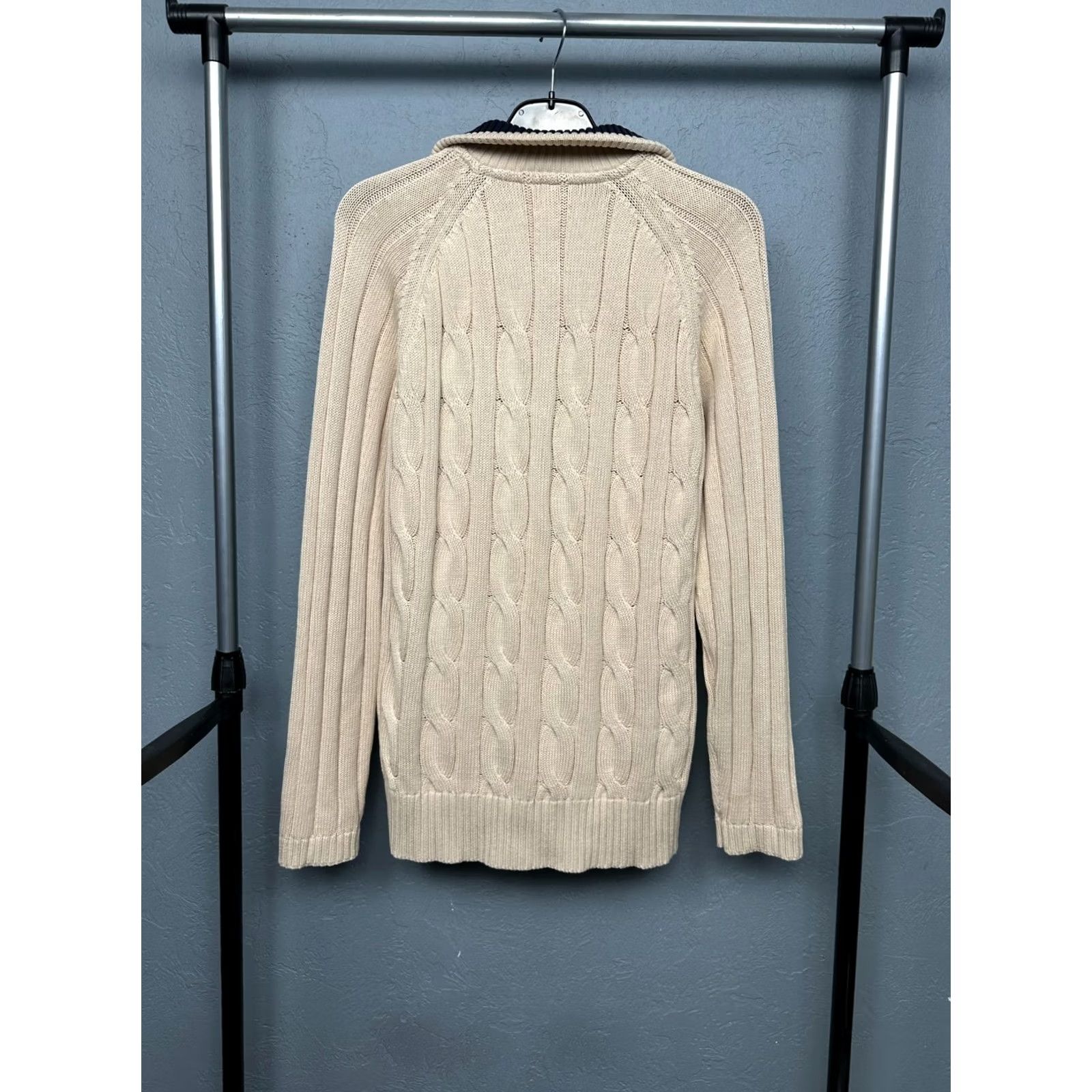 Lacoste Lacoste Vintage Mens Cotton Knit Full Zip Sweater Size M Beige Logo Knit Full Zip Sweater Mens M Beige Lacoste Vintage Cotton Knit Full Zip Sweater Size US M / EU 48-50 / 2 - 7 Thumbnail