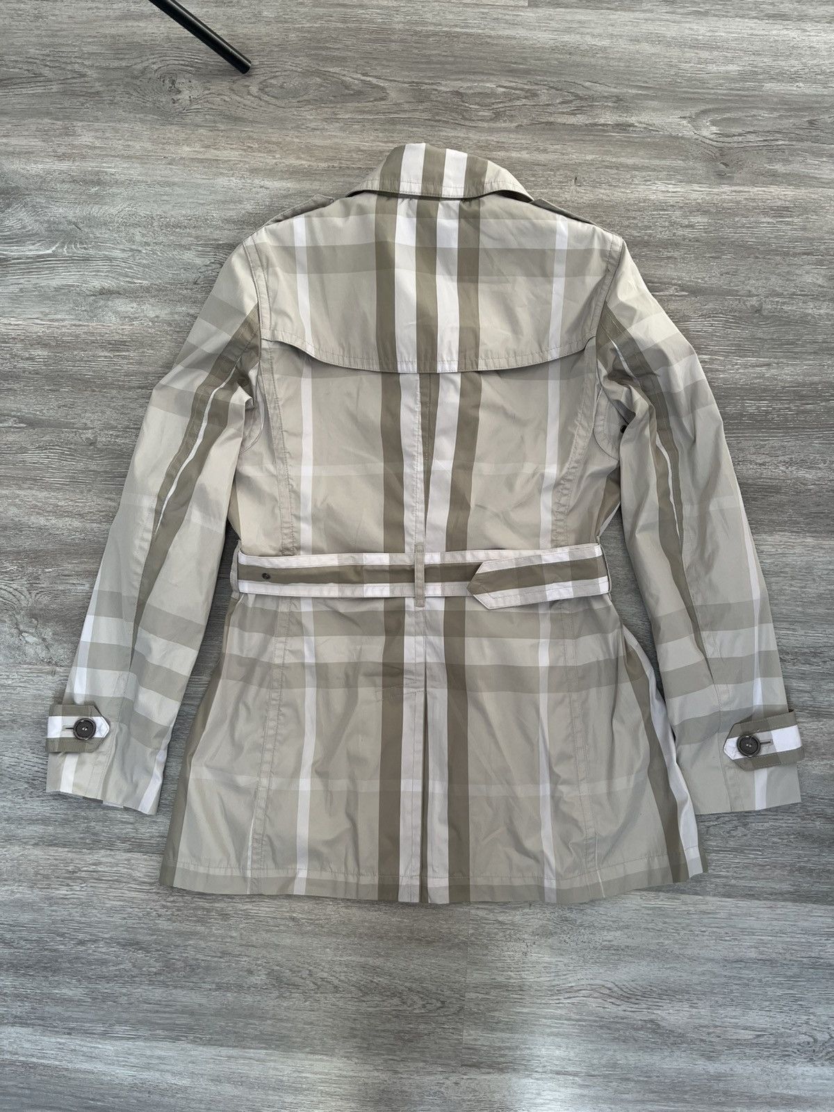 Burberry × Designer Burberry Brit Check Neck Light Trench Coat Jacket Size M / US 6-8 / IT 42-44 - 2 Thumbnail