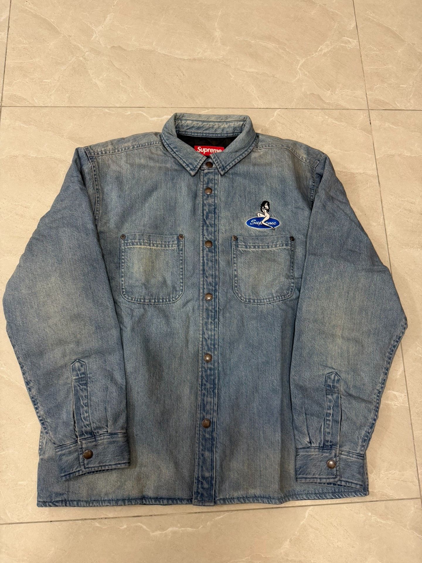 Supreme Supreme Quilted Lined Denim Snap Shirt Size US M / EU 48-50 / 2 - 1 Thumbnail