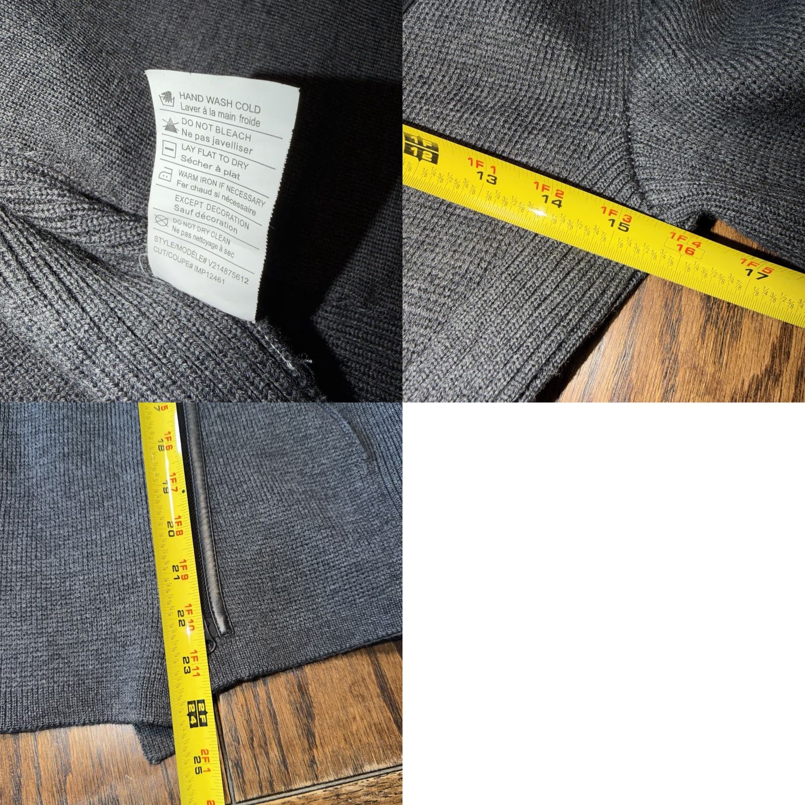 Vince Vince Moto Jacket Womens XS Gray Scuba Knit Merino Wool Full Zip Pocket Size XS / US 0-2 / IT 36-38 - 8 Thumbnail