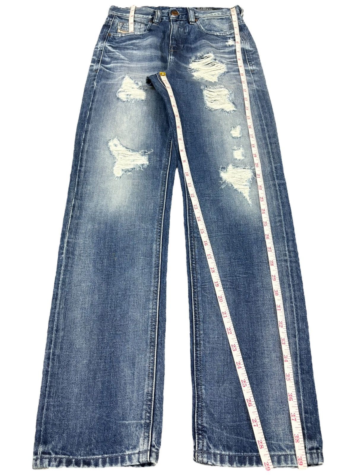 Diesel Vintage Diesel Kameron Blue Wash Distressed Jeans Size 26" / US 2 / IT 38 - 12 Thumbnail